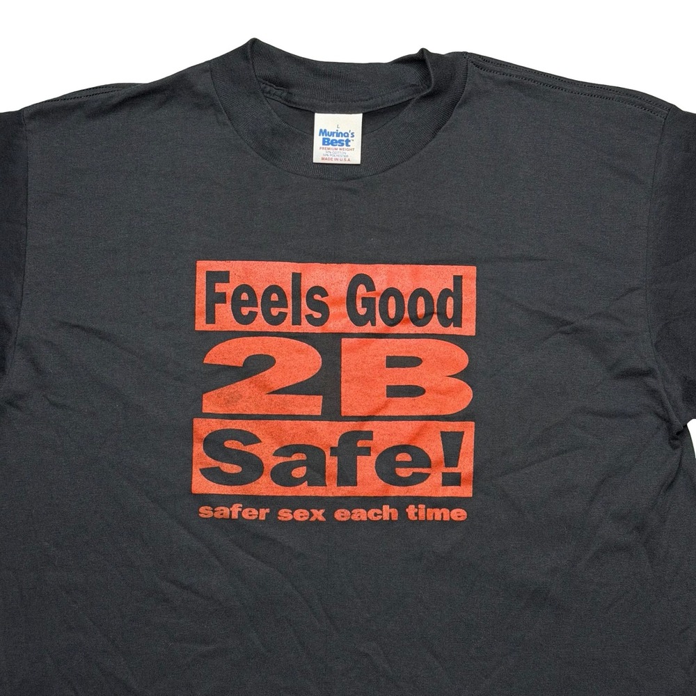 Vintage MAP minority aids‎ project - feels good to be safe shirt LARGE